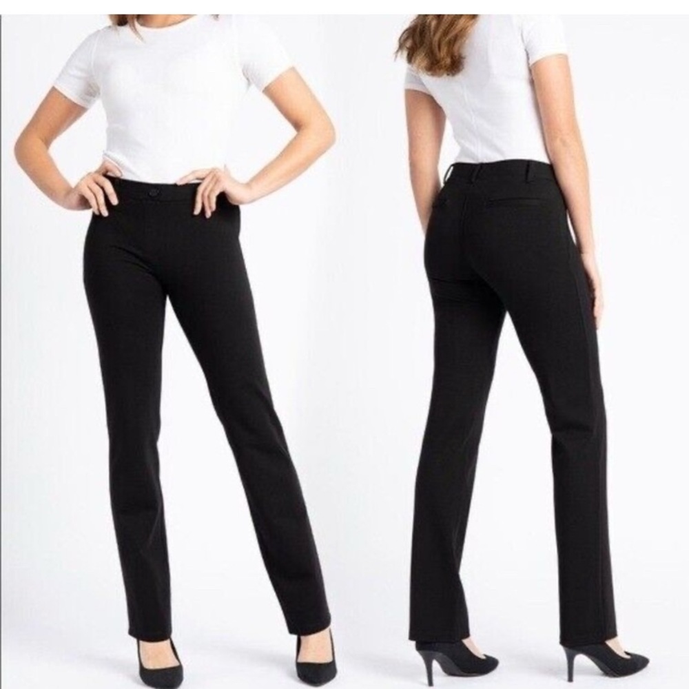 Betabrand W0076-BK Black Straight Leg Classic Dress Yoga Pants Medium